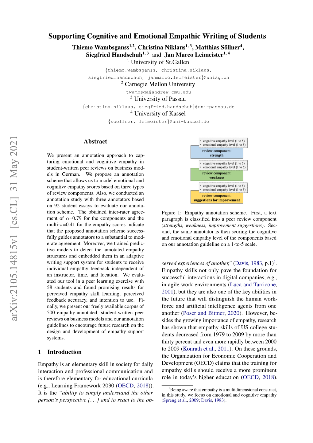 Arxiv:2105.14815V1 [Cs.CL] 31 May 2021