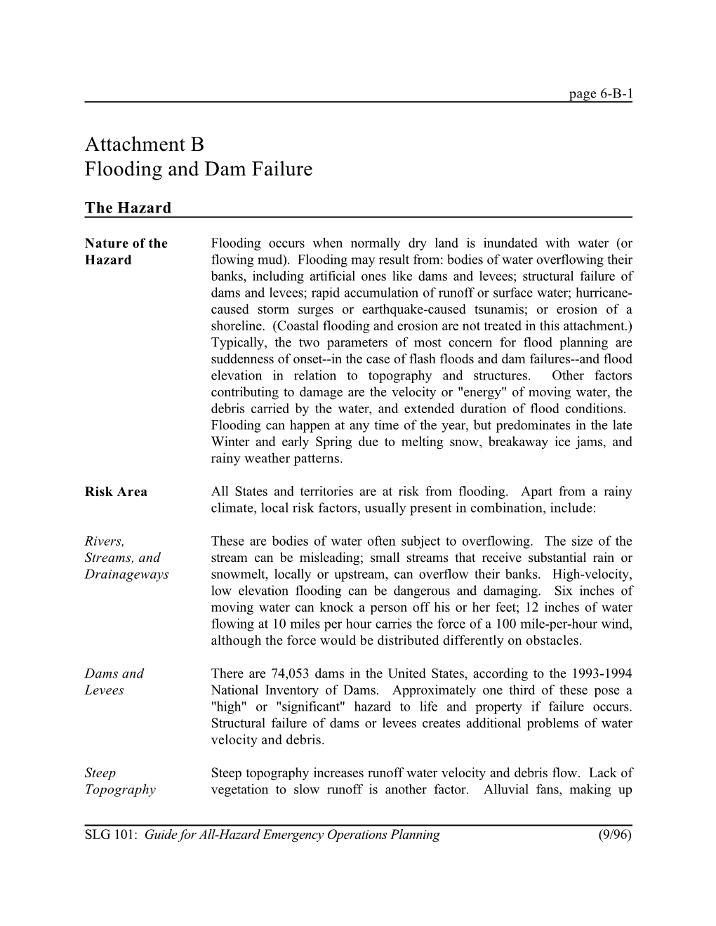 Attachment B Flooding and Dam Failure