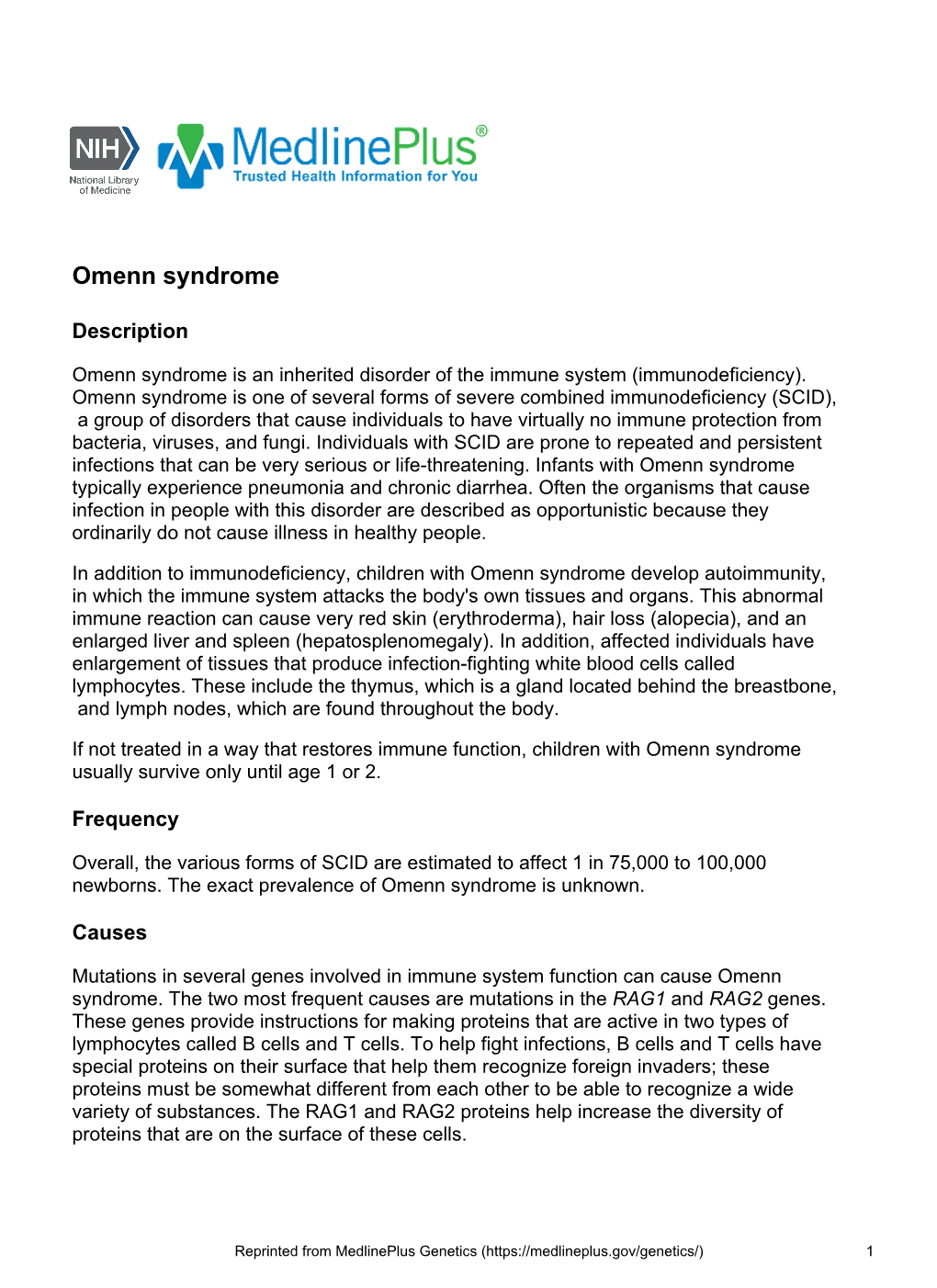 Omenn Syndrome