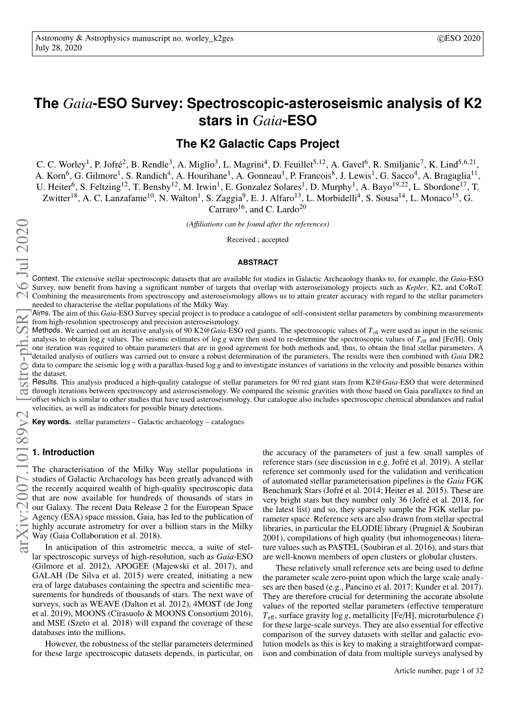 Arxiv:2007.10189V2 [Astro-Ph.SR] 26 Jul 2020