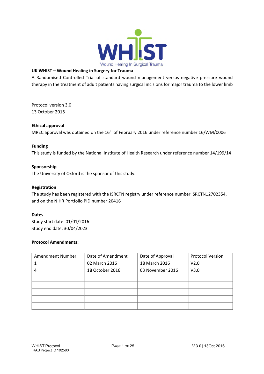 Wound Healing in Surgery for Trauma a Randomised Controlled Trial Of