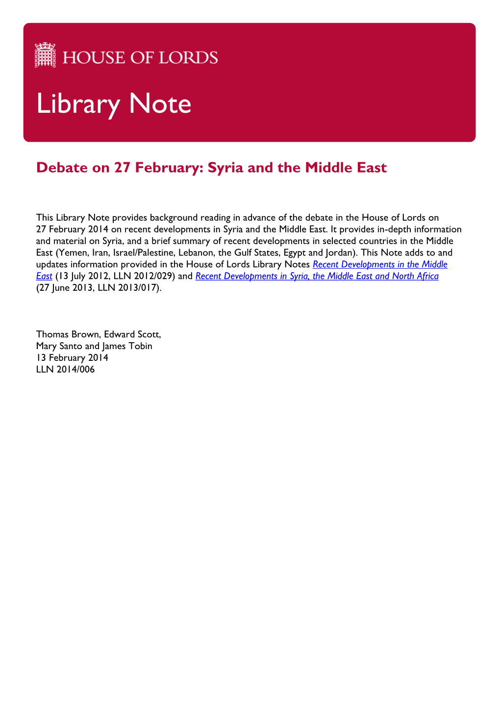 Library Note