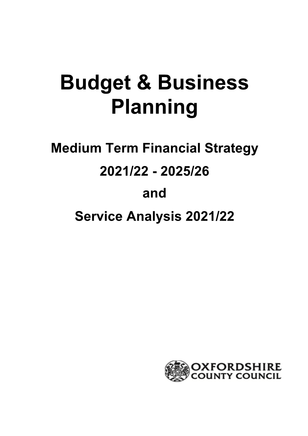 Budget & Business Planning