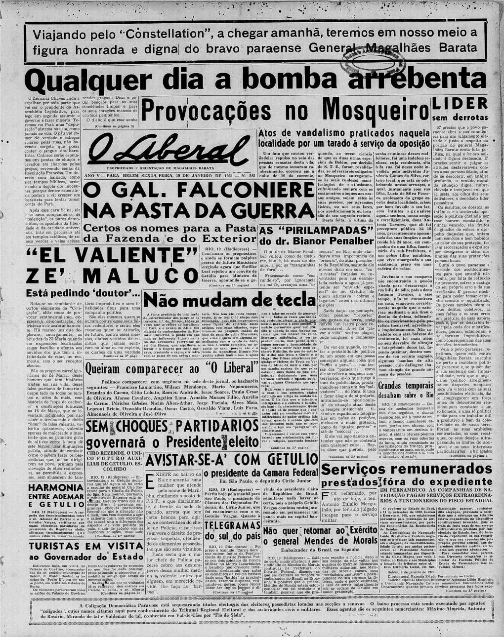 No Mosqueiro Creto Será Baixado, Como ANO V PARÁ SEXTA-FEIRA, JANEIRO DE 1951 N