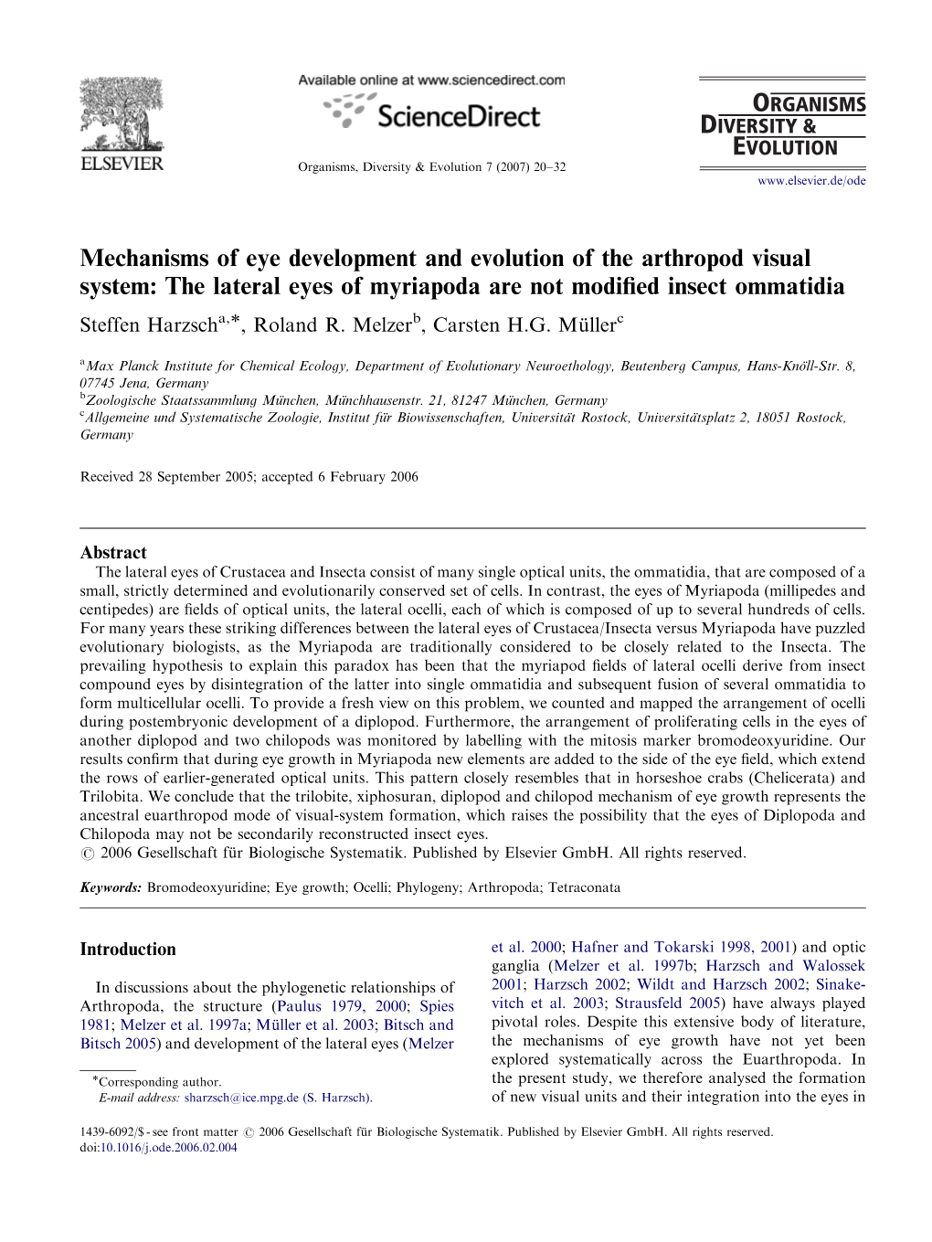 Mechanisms of Eye Development and Evolution of the Arthropod Visual