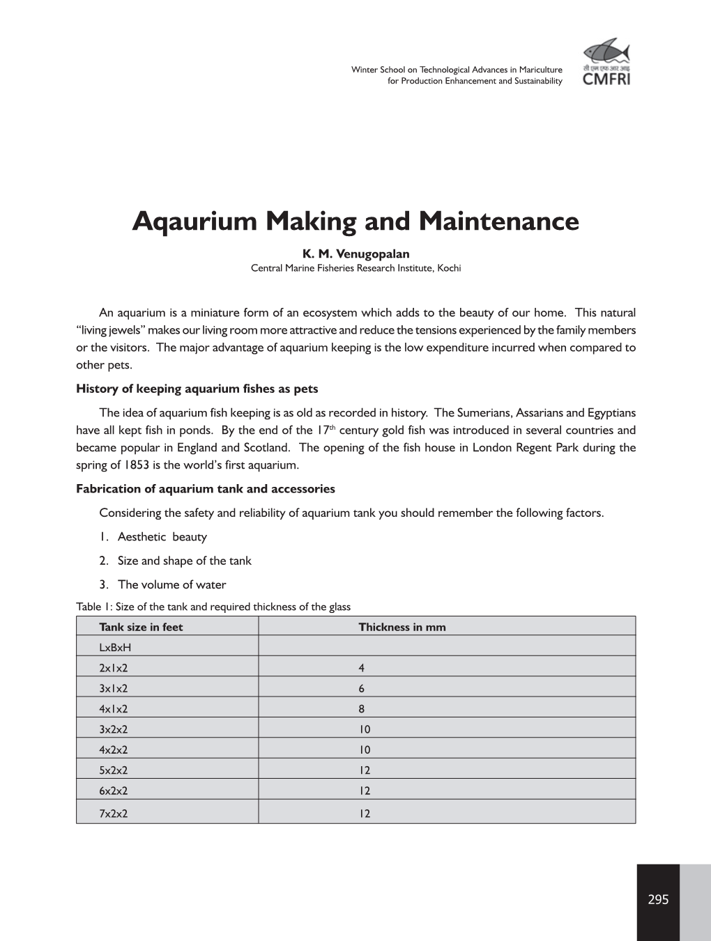 Aqaurium Making and Maintenance K