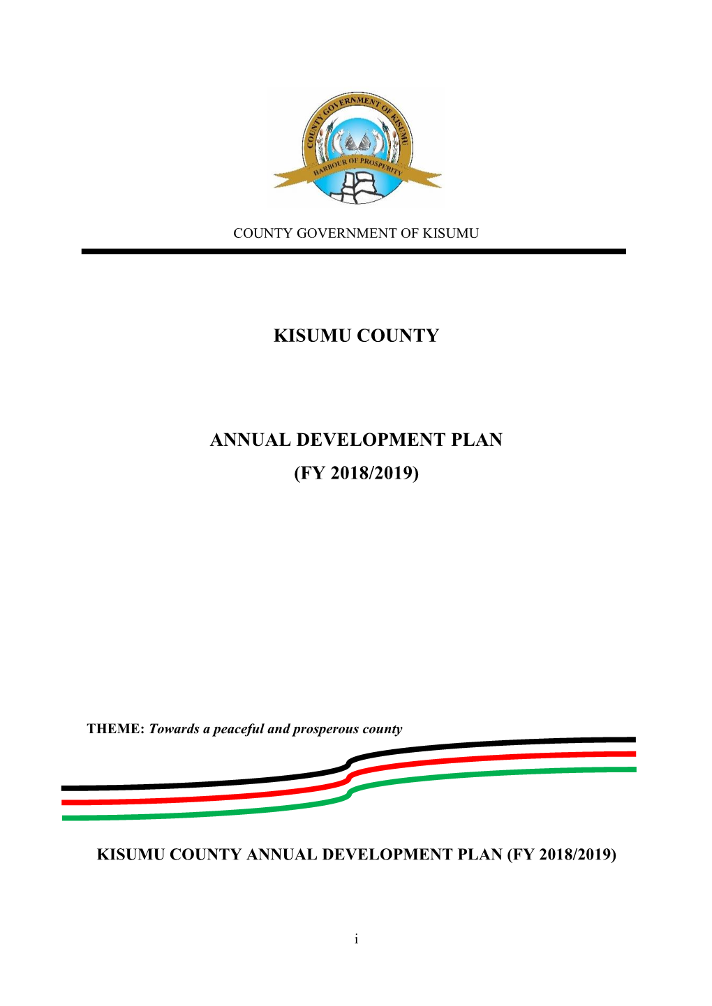 Kisumu County Annual Development Plan (Fy 2018/2019)