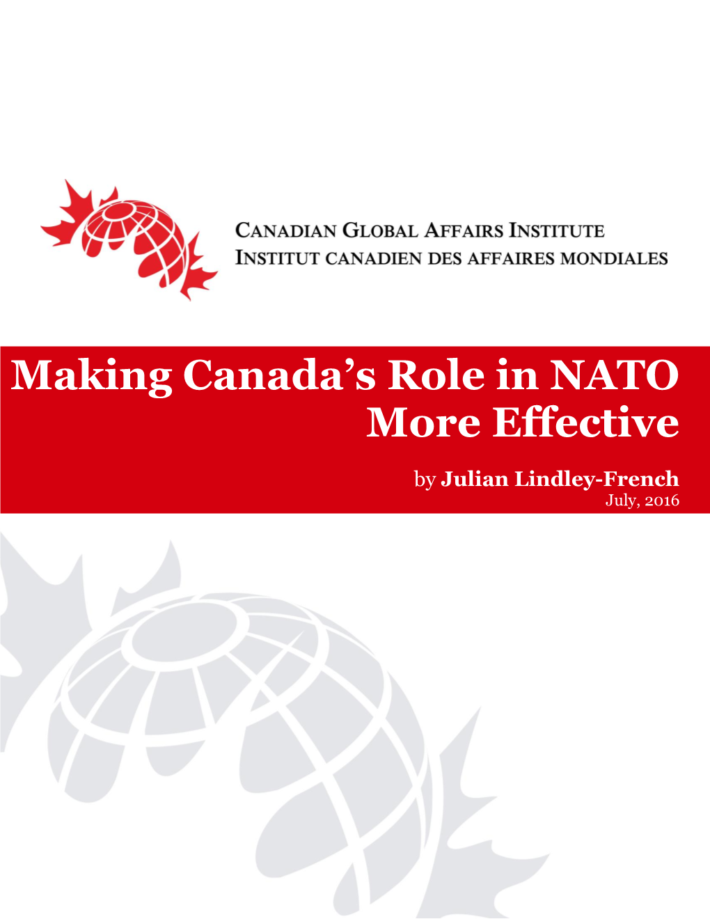 Making Canada's Role in NATO More Effective