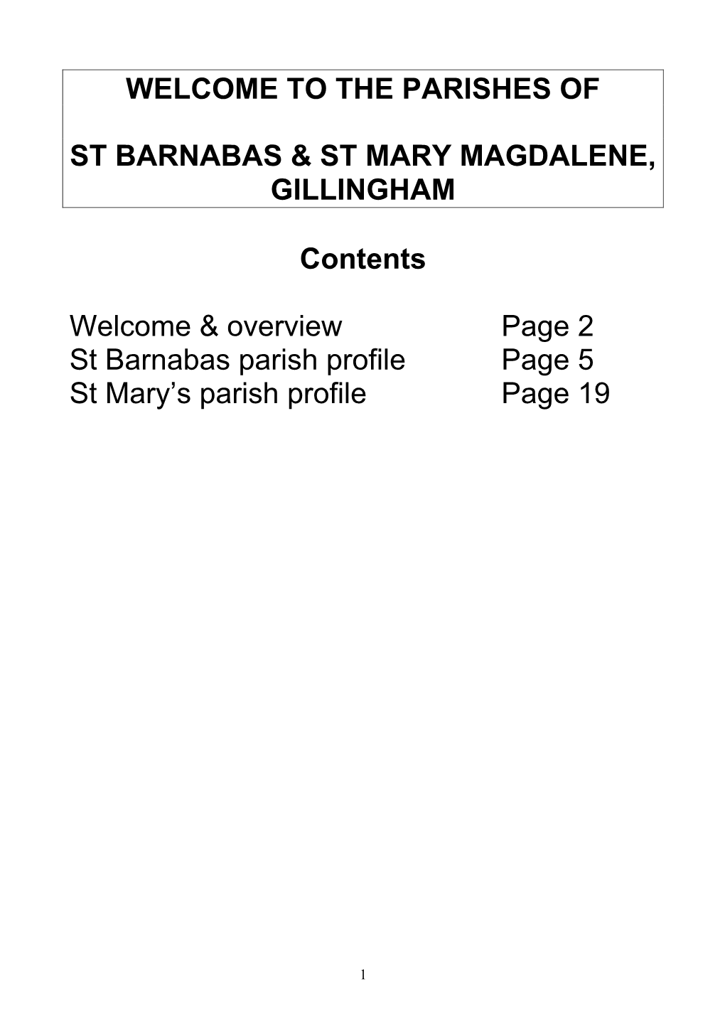 St Barnabas St Marys Profiles