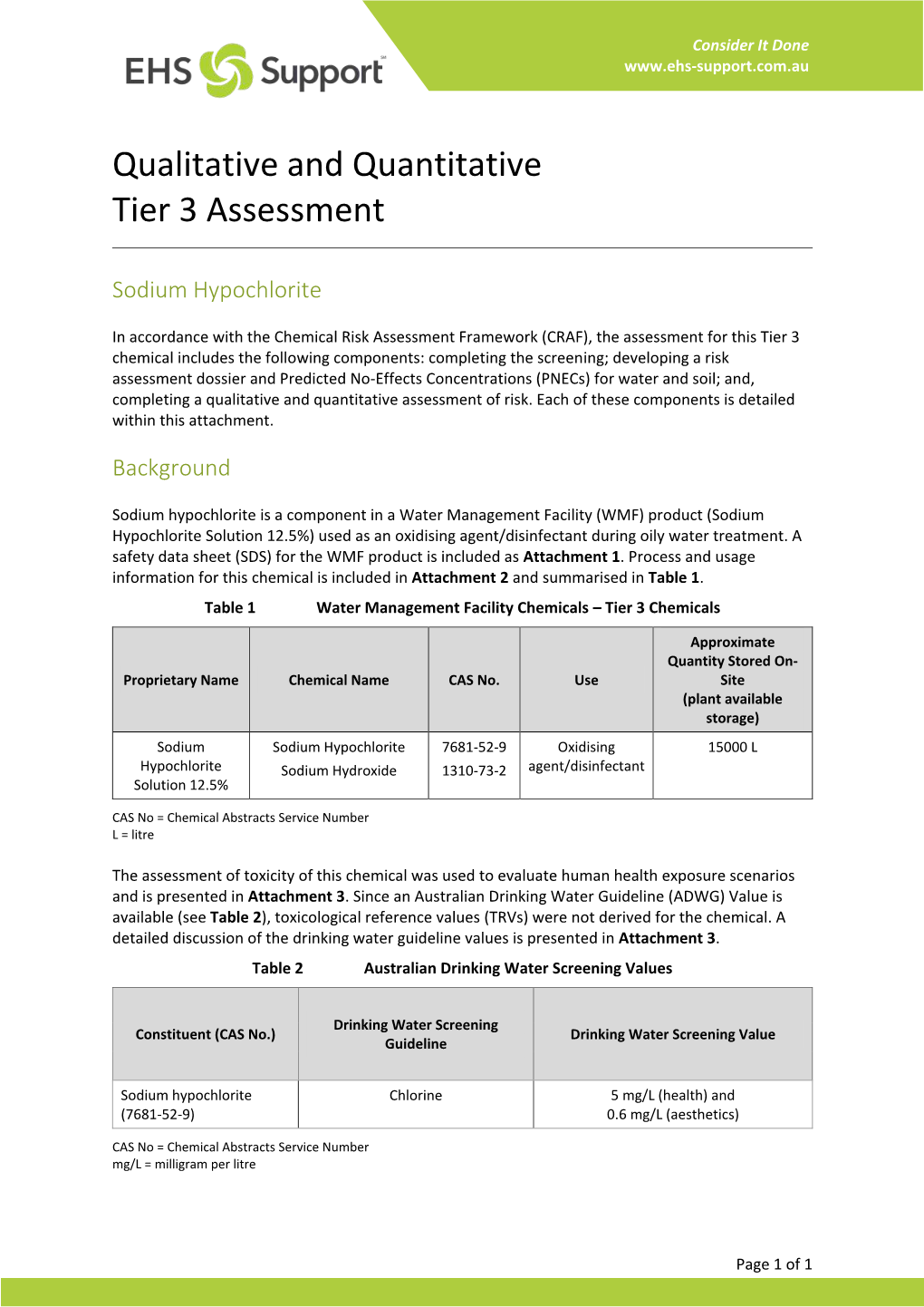 Qualitative and Quantitative Tier 3 Assessment