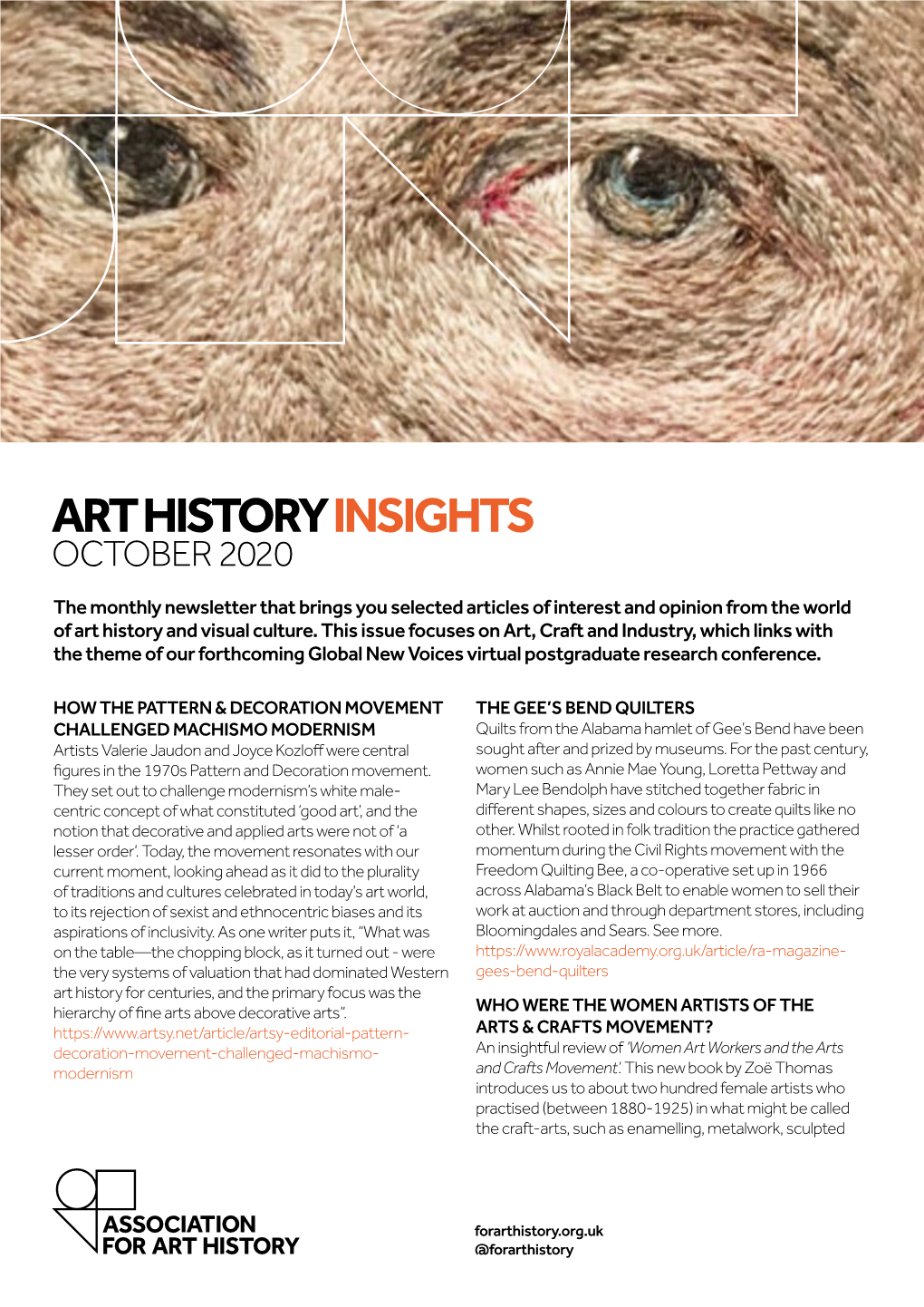 ART HISTORY INSIGHTS OCTOBER 2020 the Monthly Newsletter That Brings You Selected Articles of Interest and Opinion from the World of Art History and Visual Culture