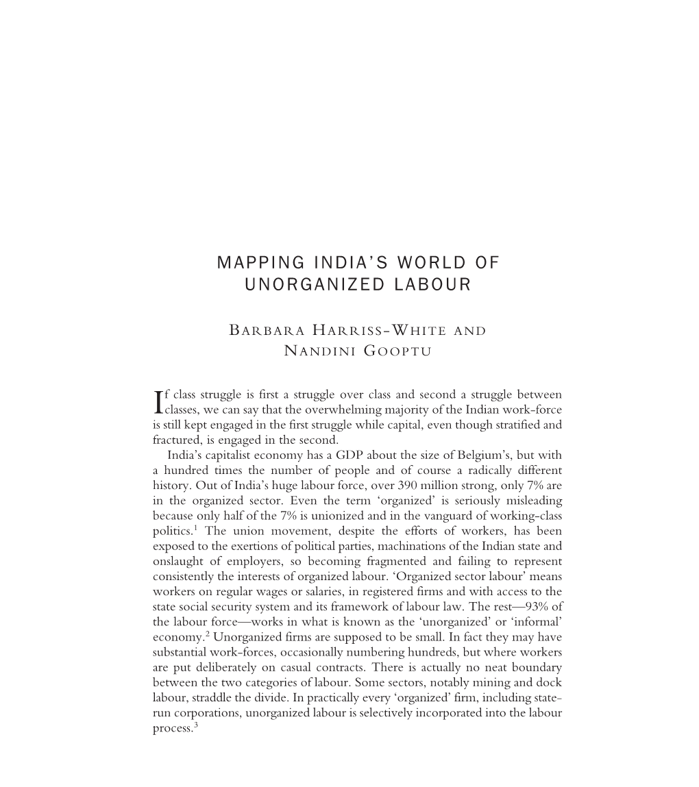 Mapping India's World of Unorganized Labour