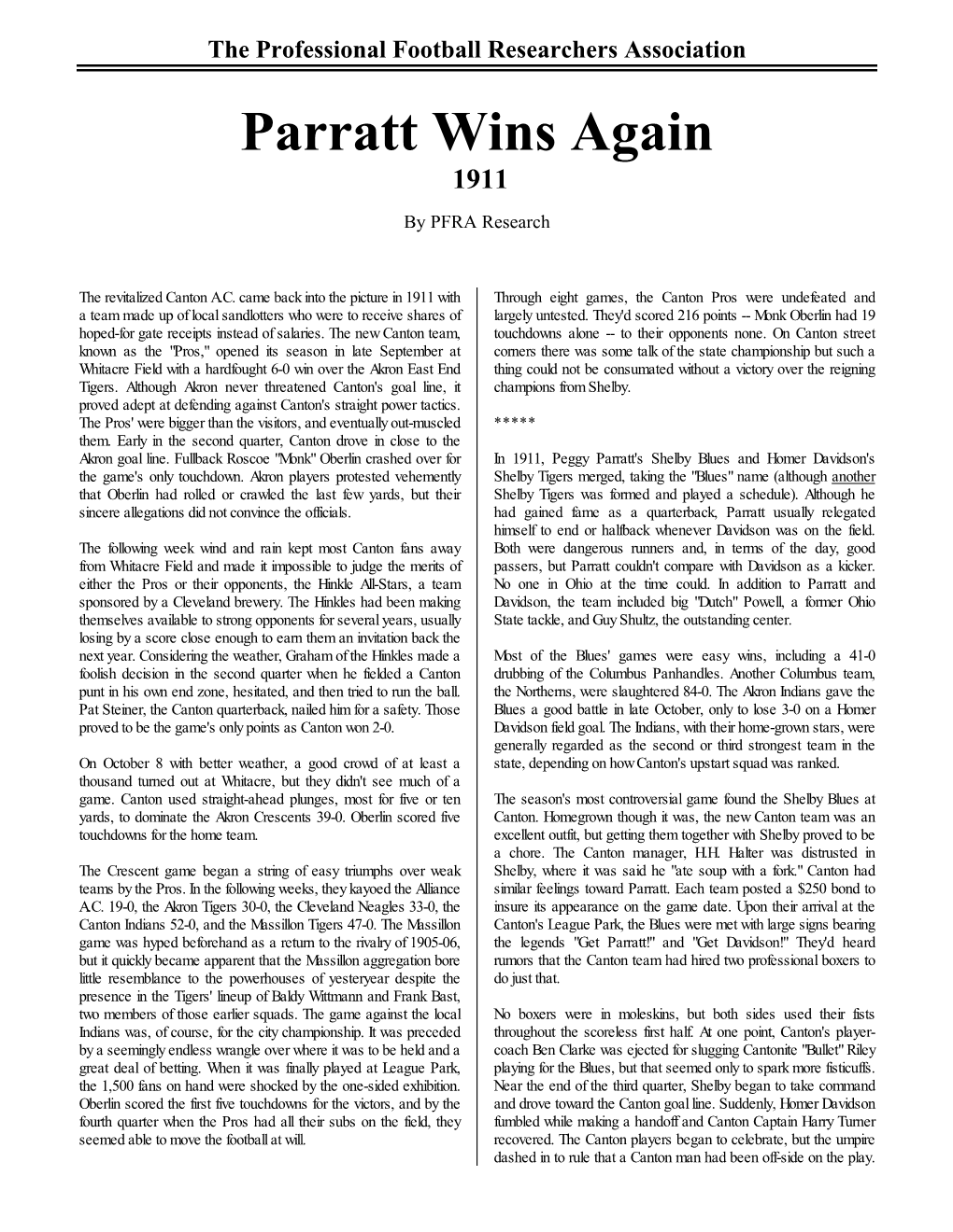 1911:Parratt Wins Again