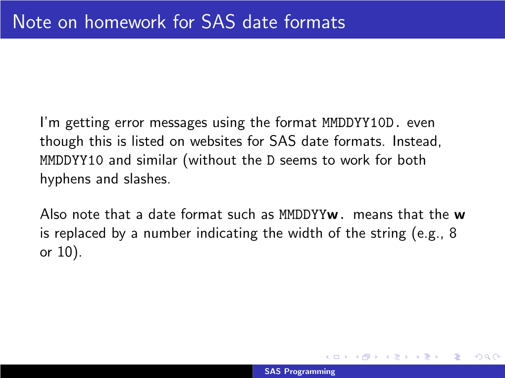 STAT579: SAS Programming