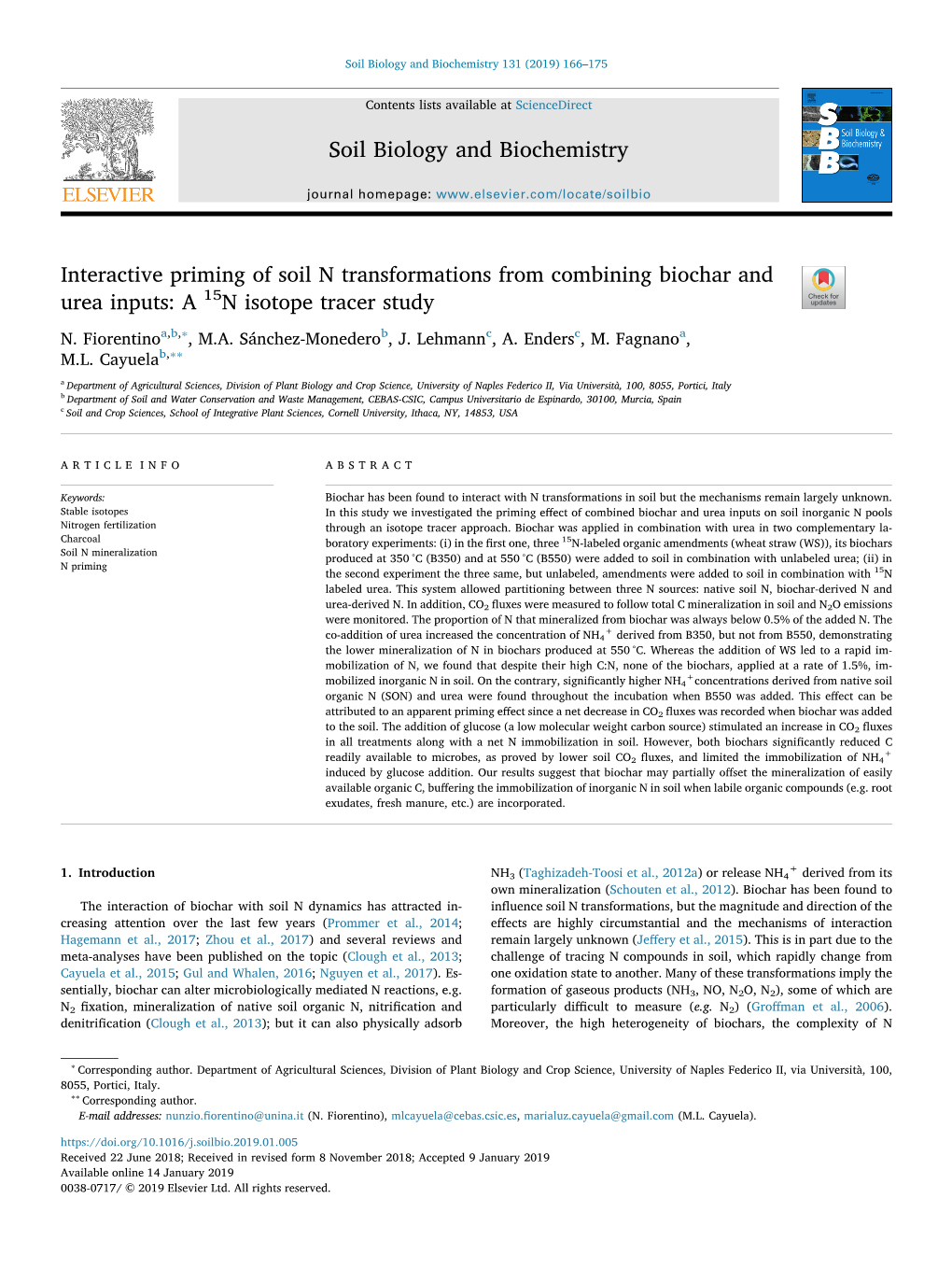 Soil Biology and Biochemistry 131 (2019) 166–175