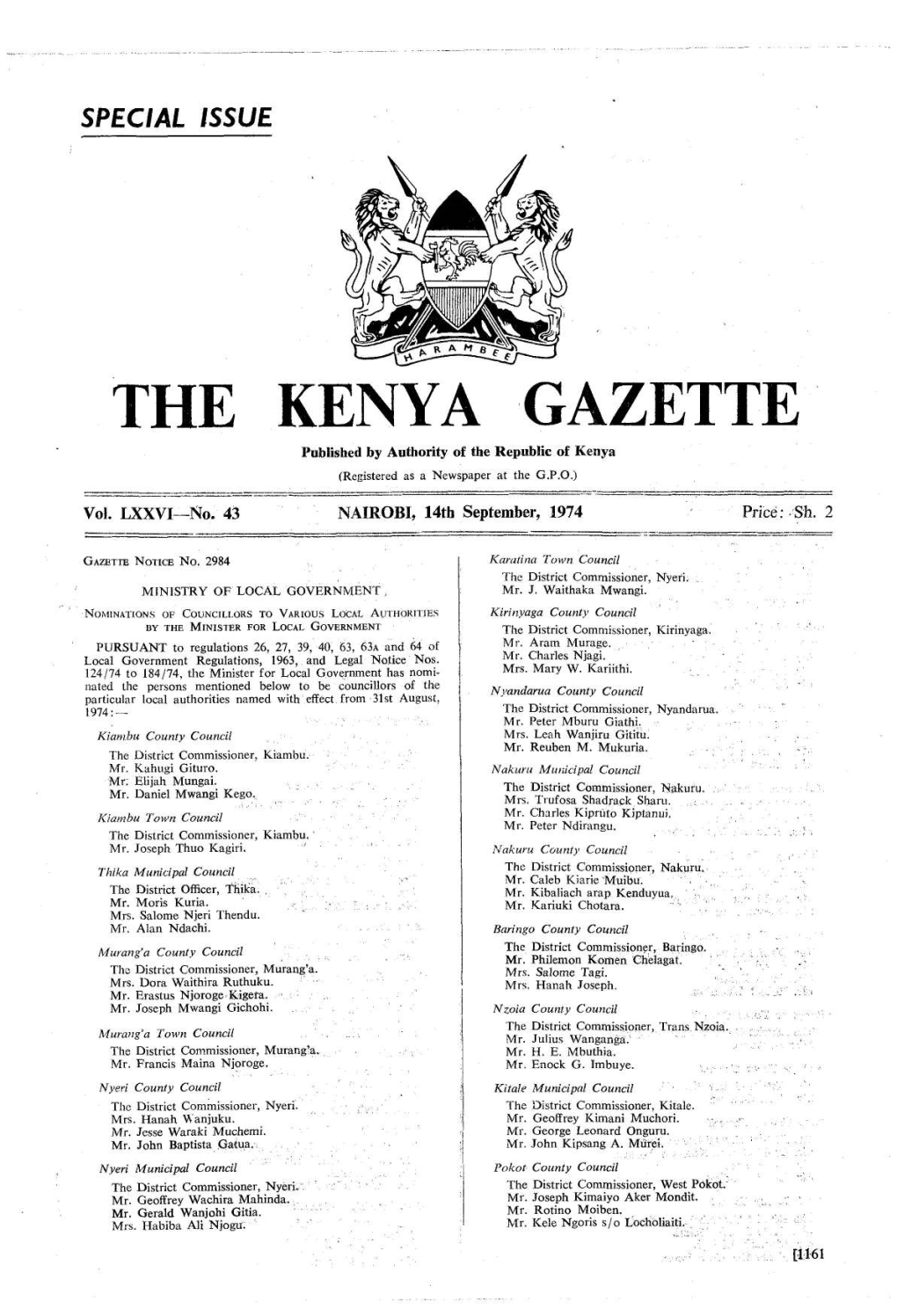 The Kenya Gazette