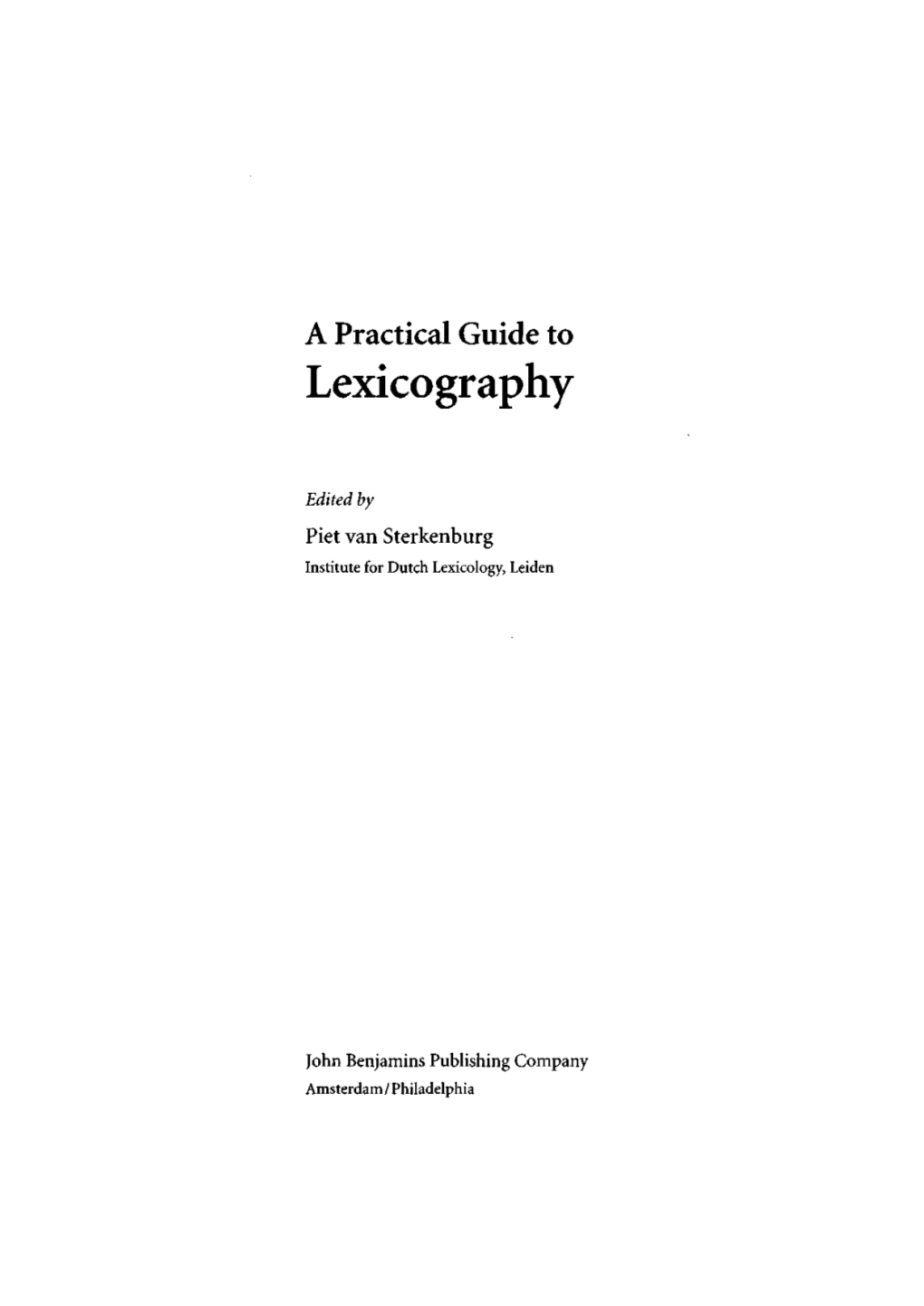 Lexicography