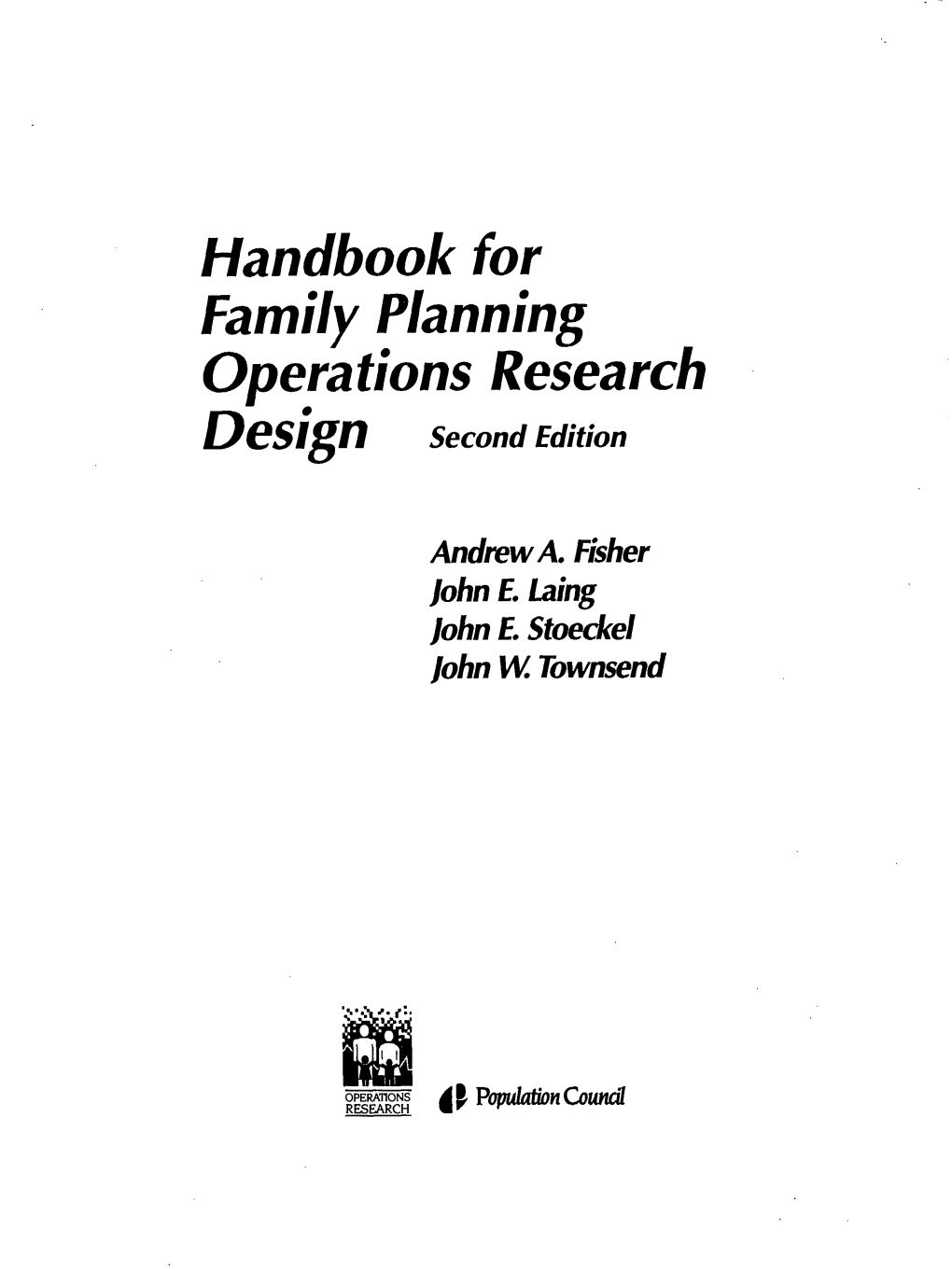 Family Planning Operations Research Design Secondedition