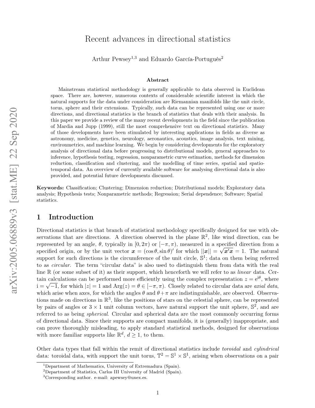 Recent Advances in Directional Statistics