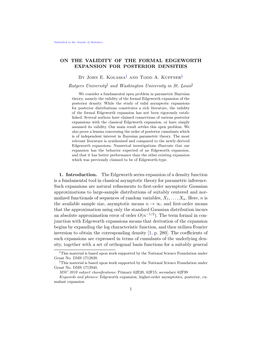 On the Validity of the Formal Edgeworth Expansion for Posterior Densities