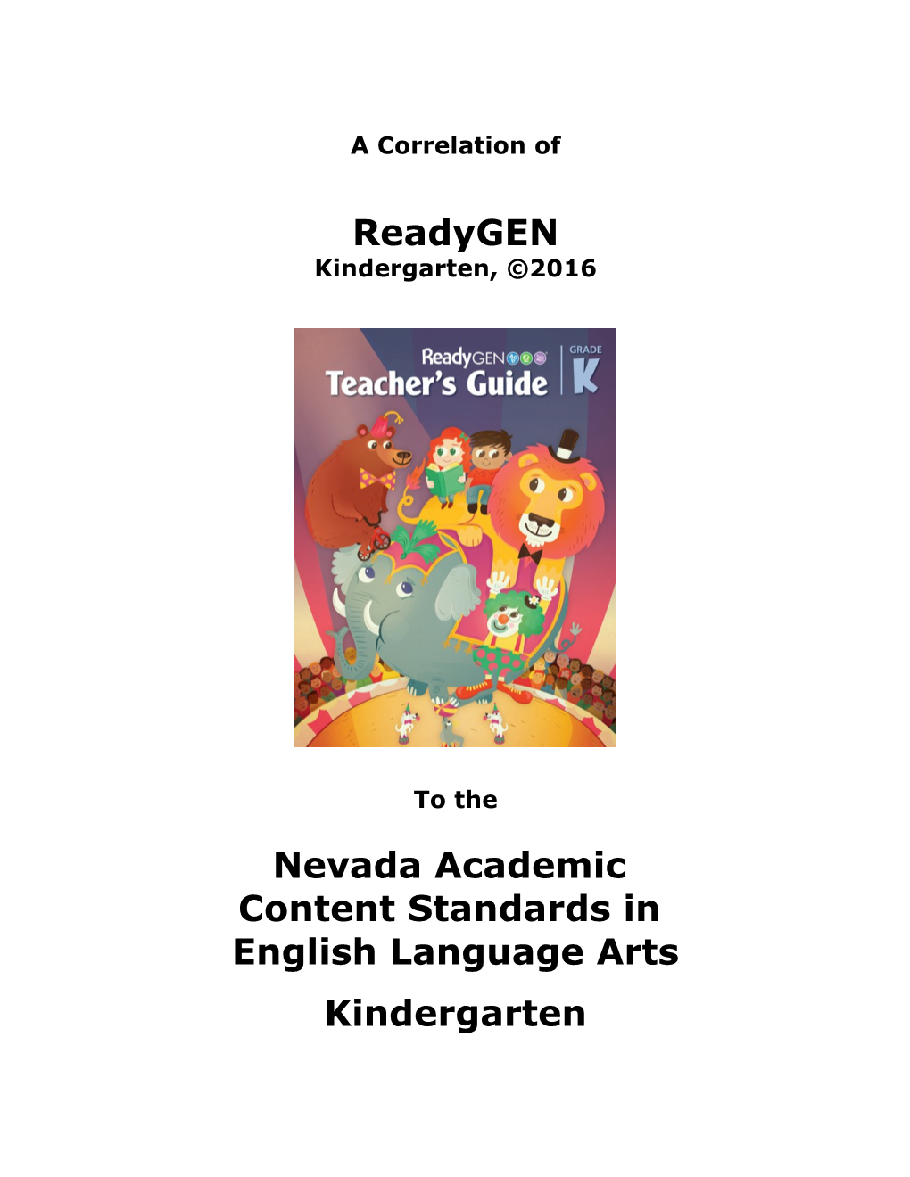 Nevada Academic Content Standards in English Language Arts