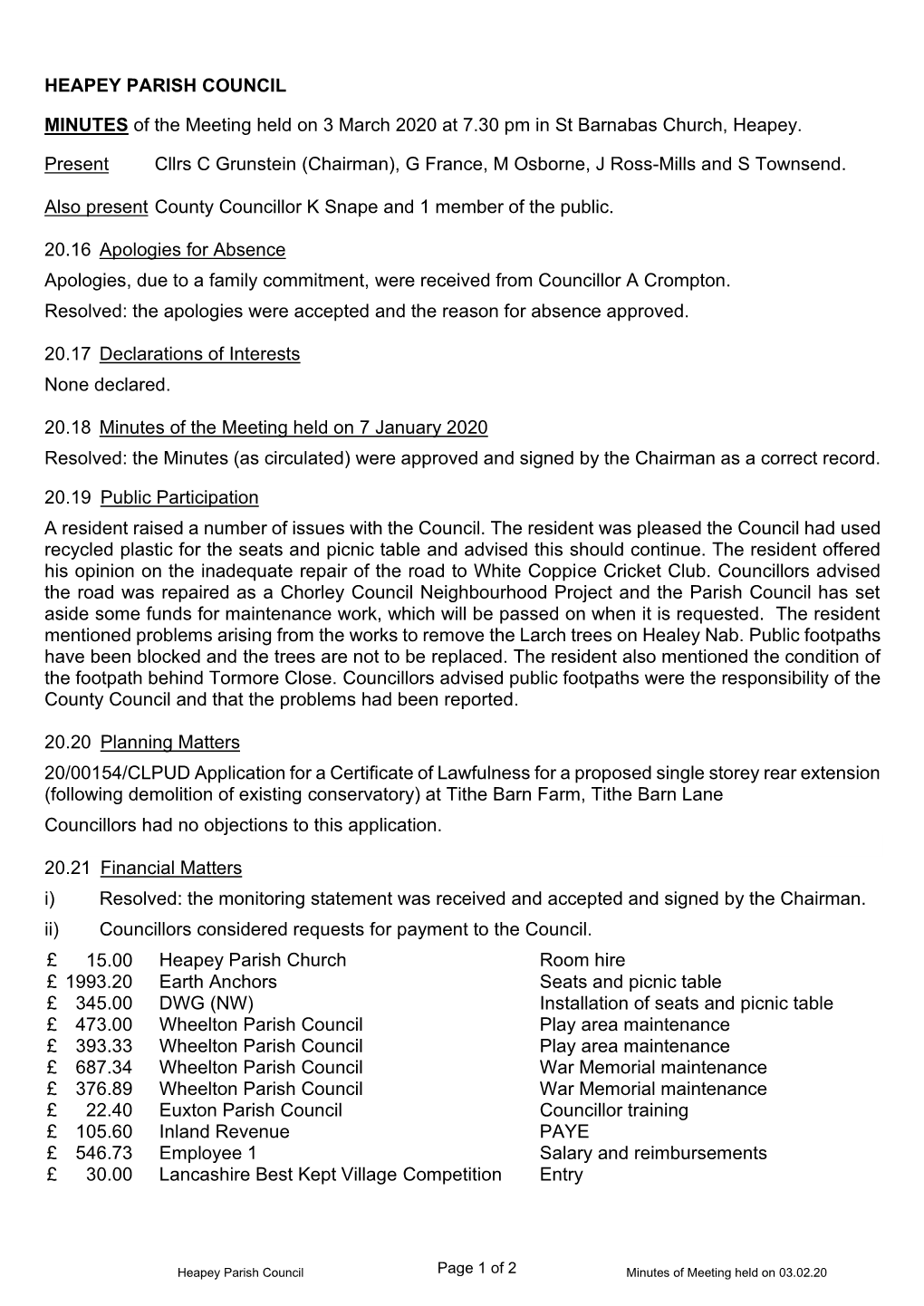 Euxton Parish Council