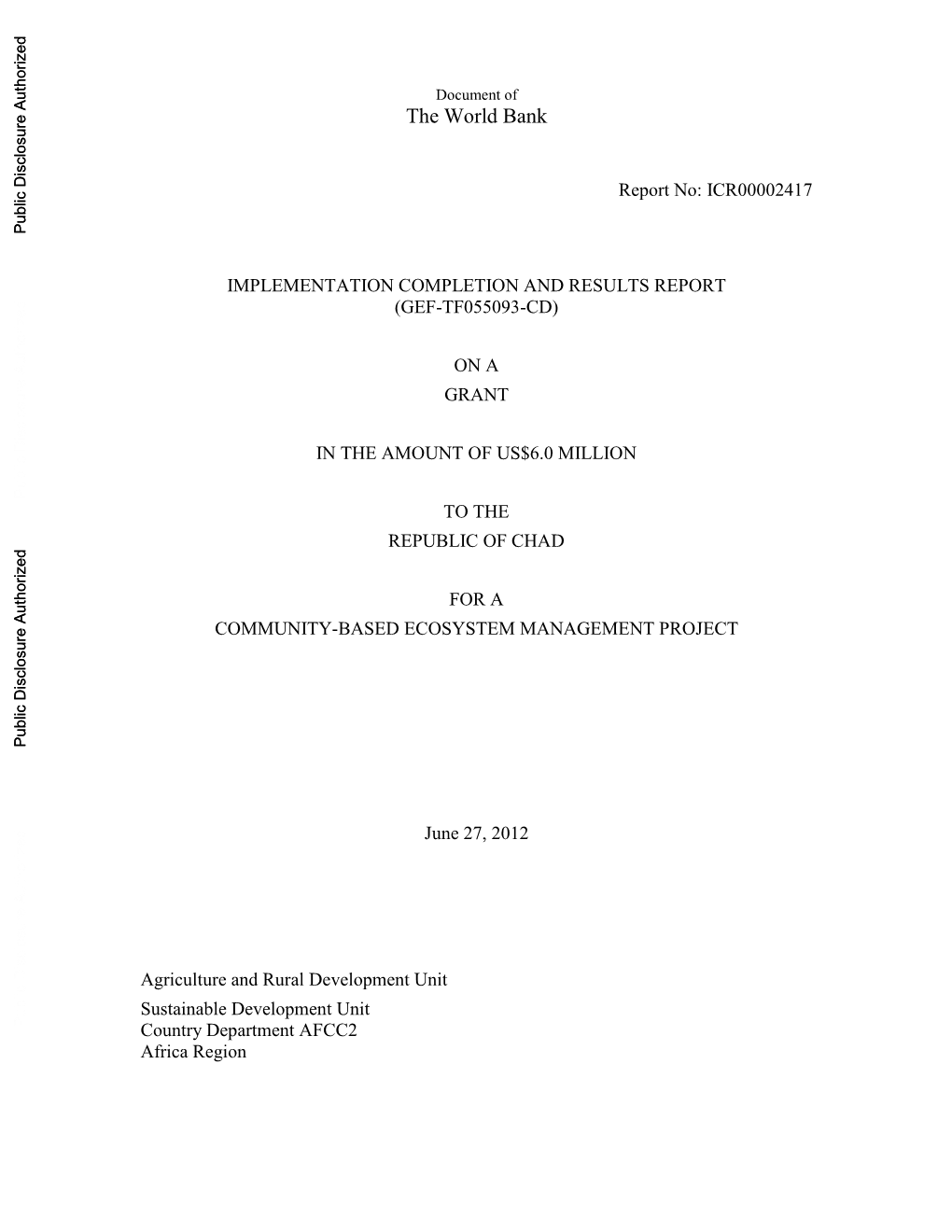 World Bank Document