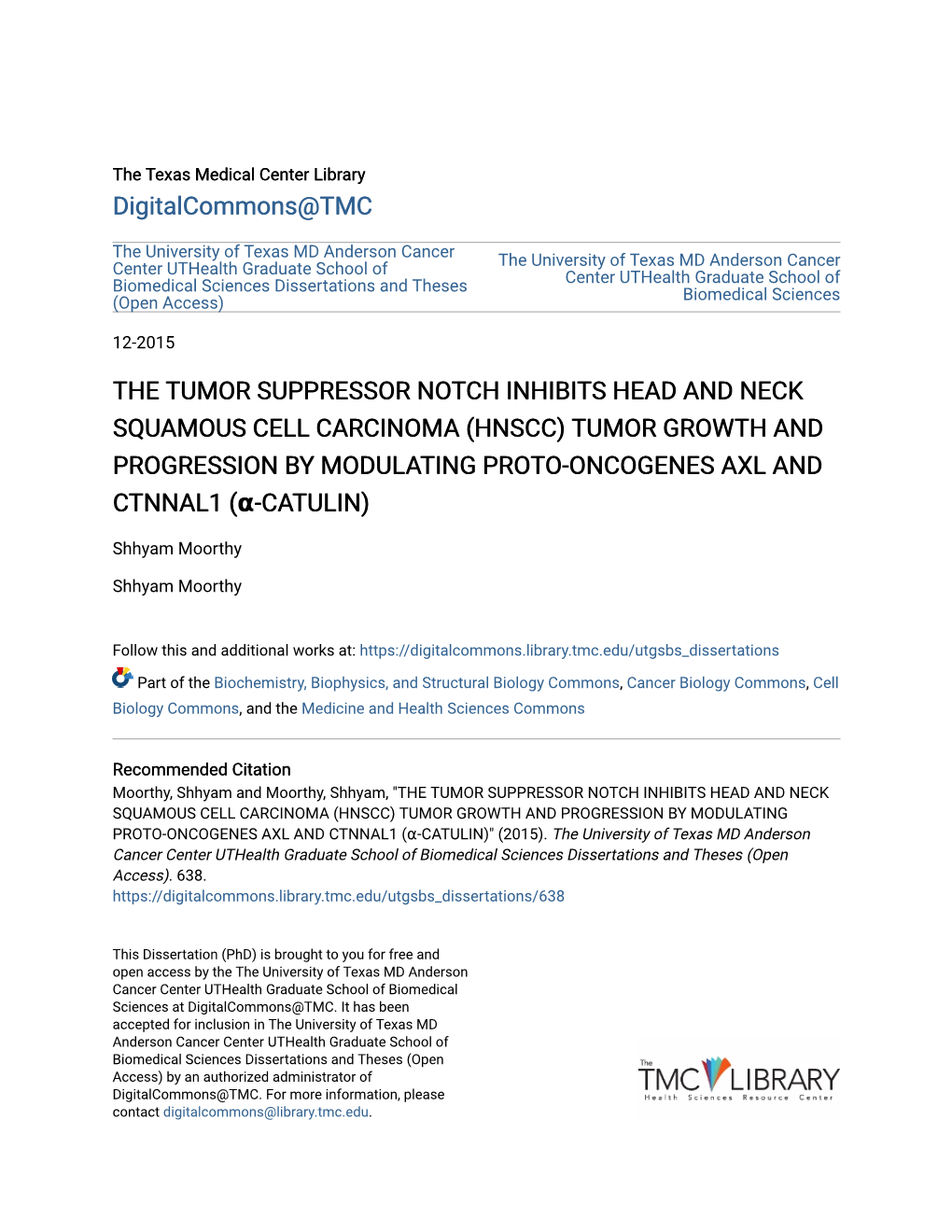 The Tumor Suppressor Notch Inhibits Head and Neck Squamous Cell