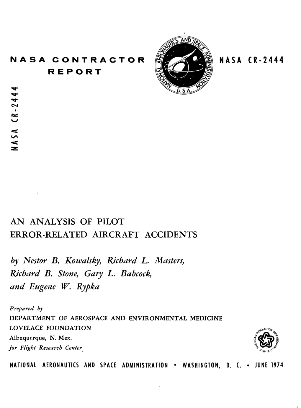 An Analysis of Pilot Error-Related Aircraft Accidents