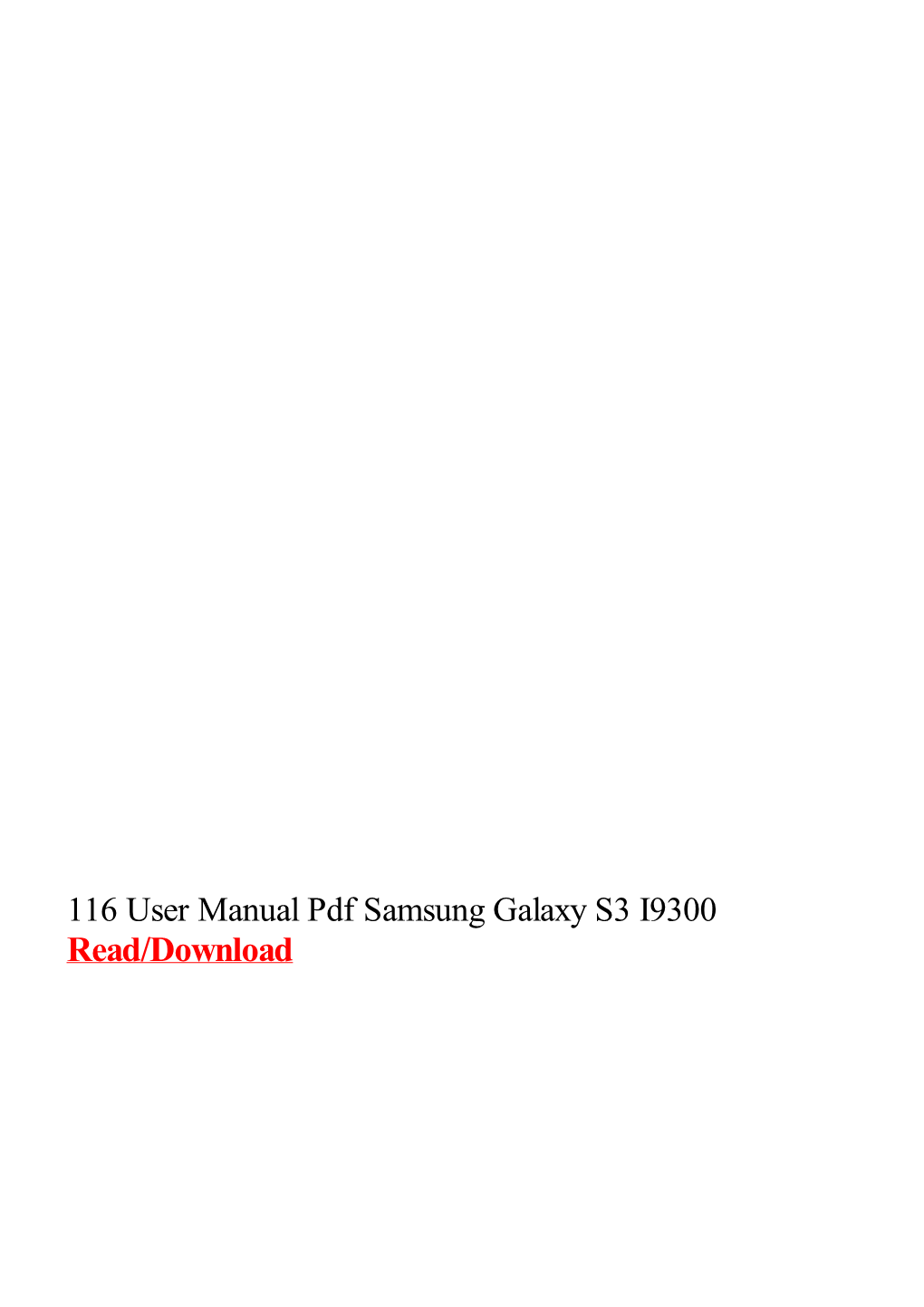 116 User Manual Pdf Samsung Galaxy S3 I9300