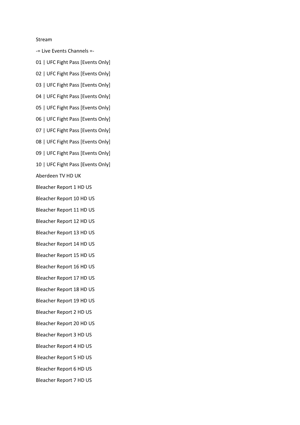 Stream -= Live Events Channels =- 01 | UFC Fight Pass [Events Only] 02