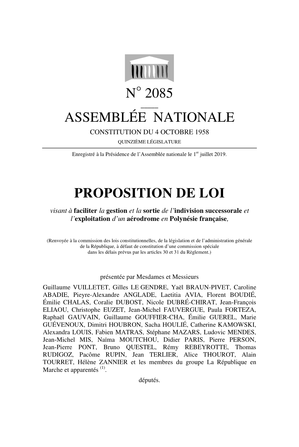 2085-I-893-PPL-Vuilletet-Polynésie Française-Dcp Pastillé Publication
