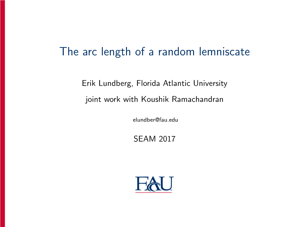 The Arc Length of a Random Lemniscate