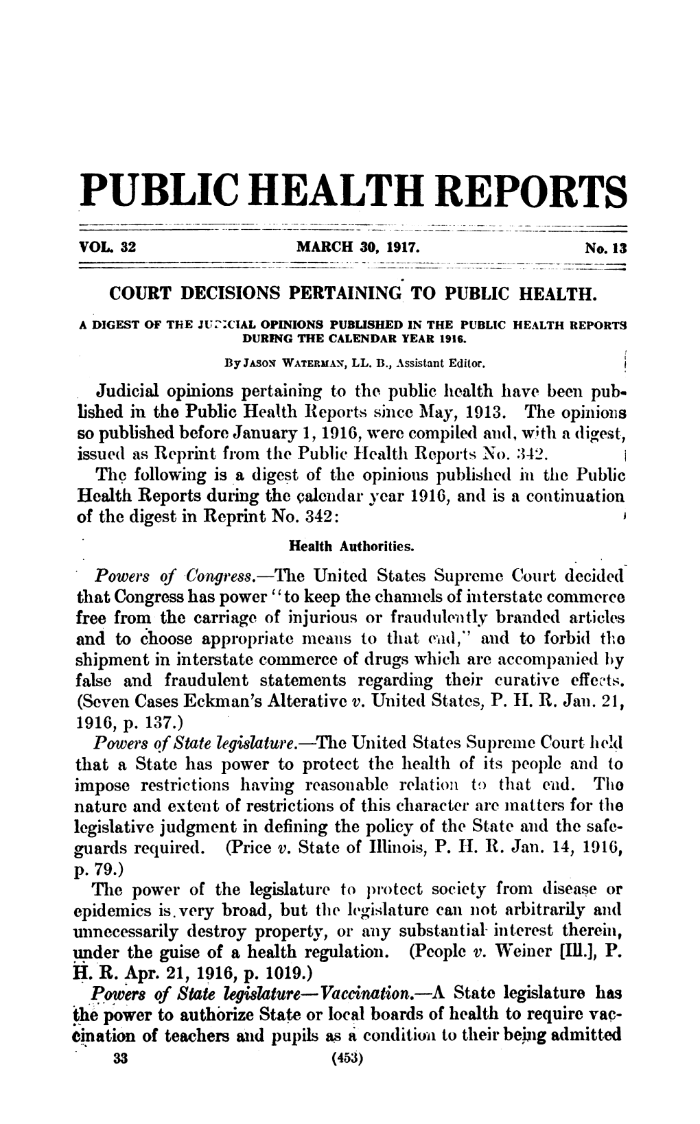 Public Health Reports