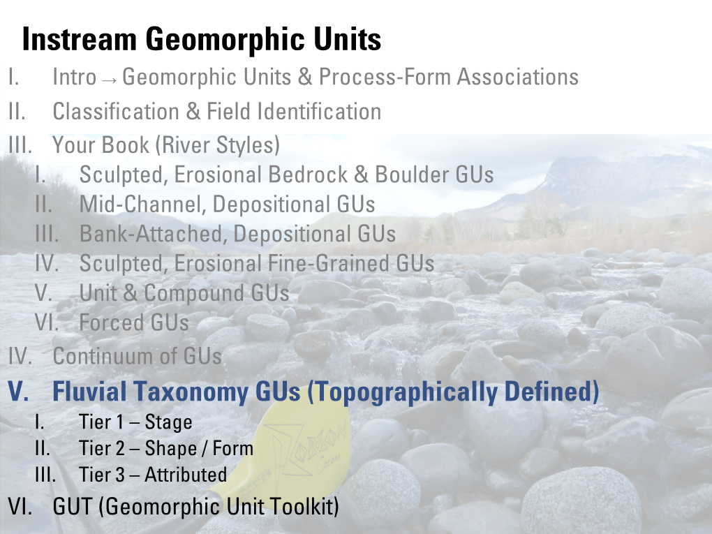 WATS 5150 – Fluvial Geomorphology WEEK 5: Habitat Suitability Models