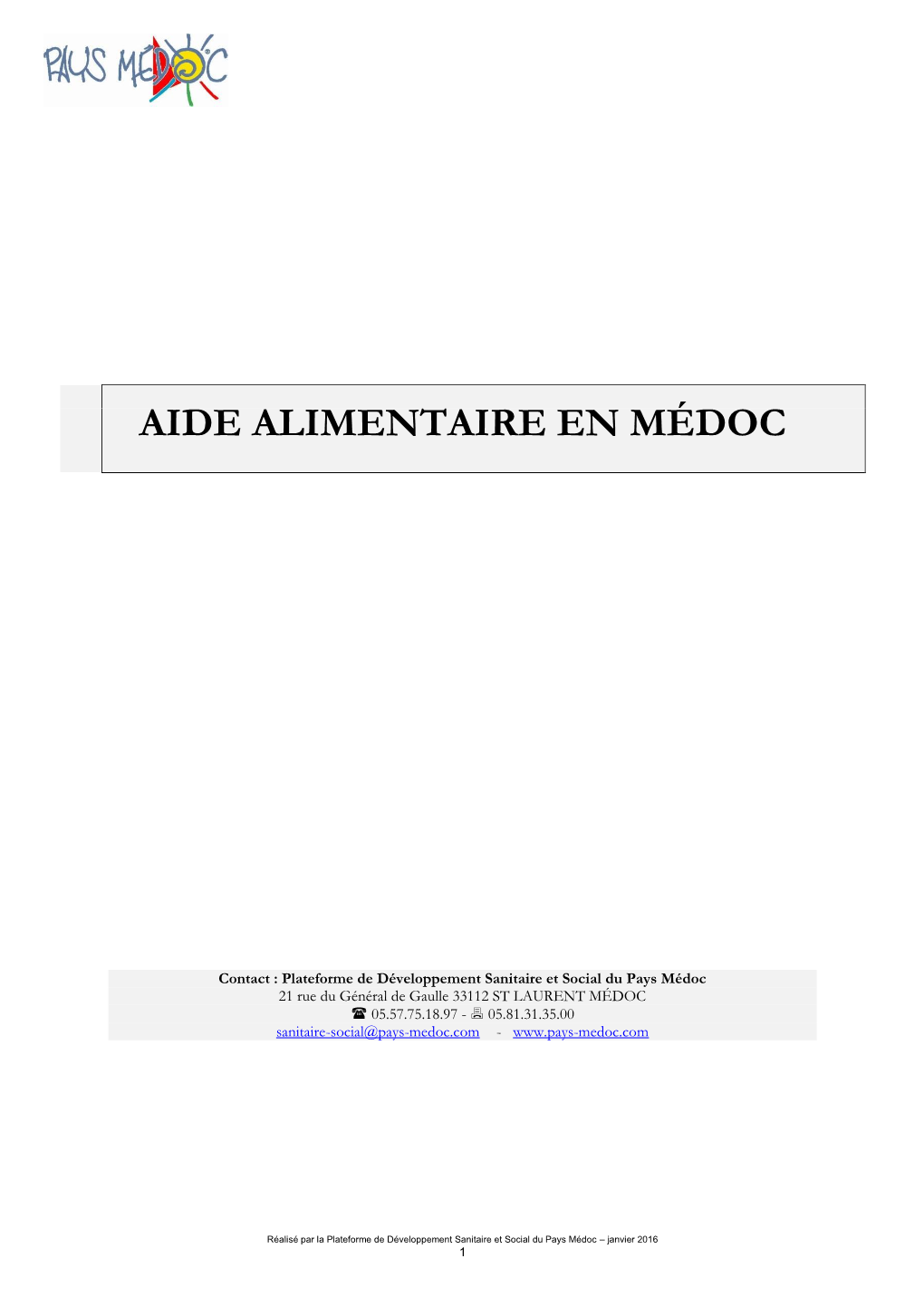 Aide Alimentaire En Médoc