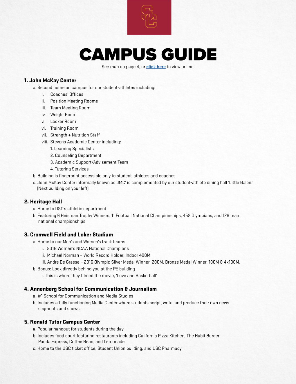 CAMPUS GUIDE See Map on Page 4, Or Click Here to View Online