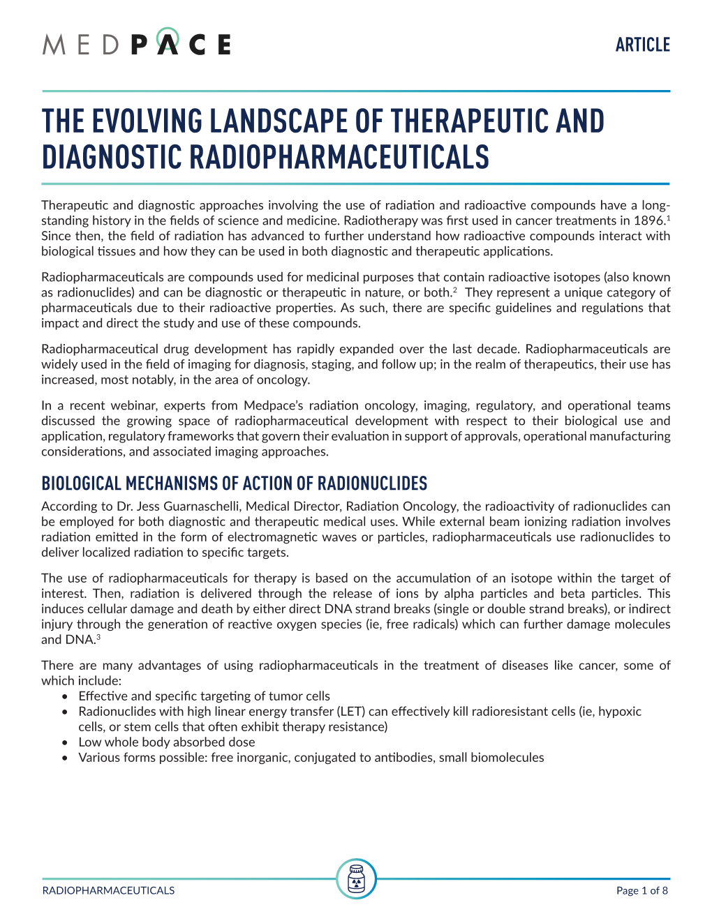 The Evolving Landscape of Therapeutic and Diagnostic Radiopharmaceuticals