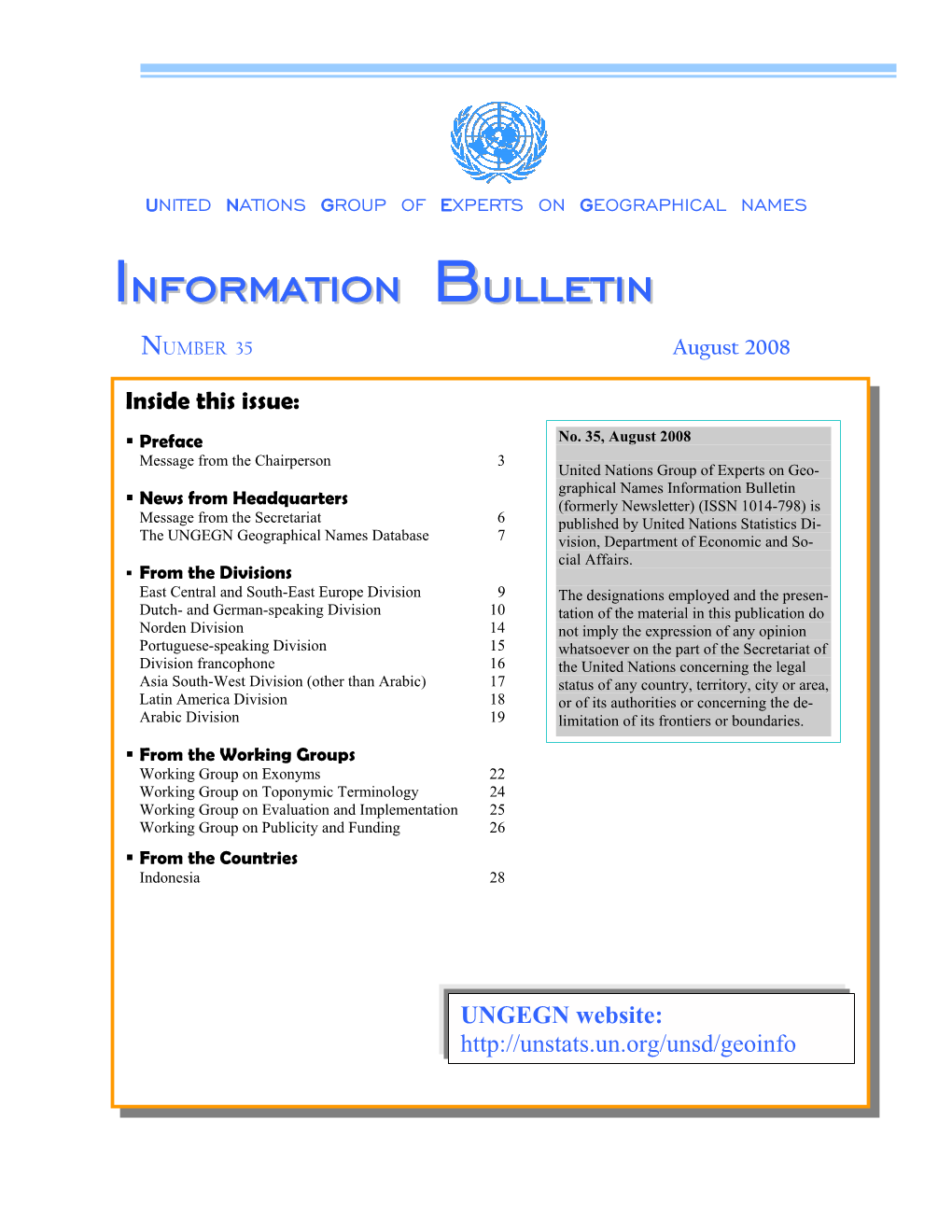 UNGEGN Information Bulletin 35