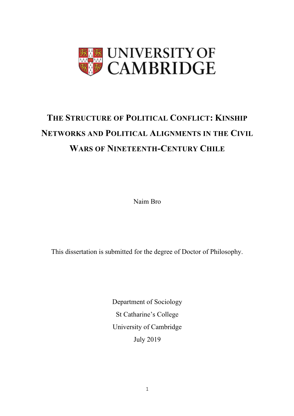The Structure of Political Conflict: Kinship Networks and Political Alignments in the Civil Wars of Nineteenth-Century Chile