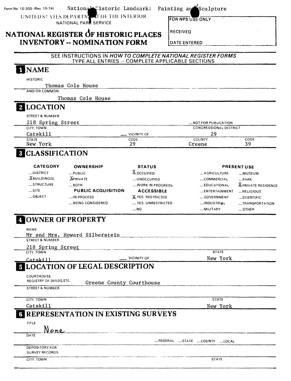 National Register of Historic Places Inventory -- Nomination Form Date Ente*Eo