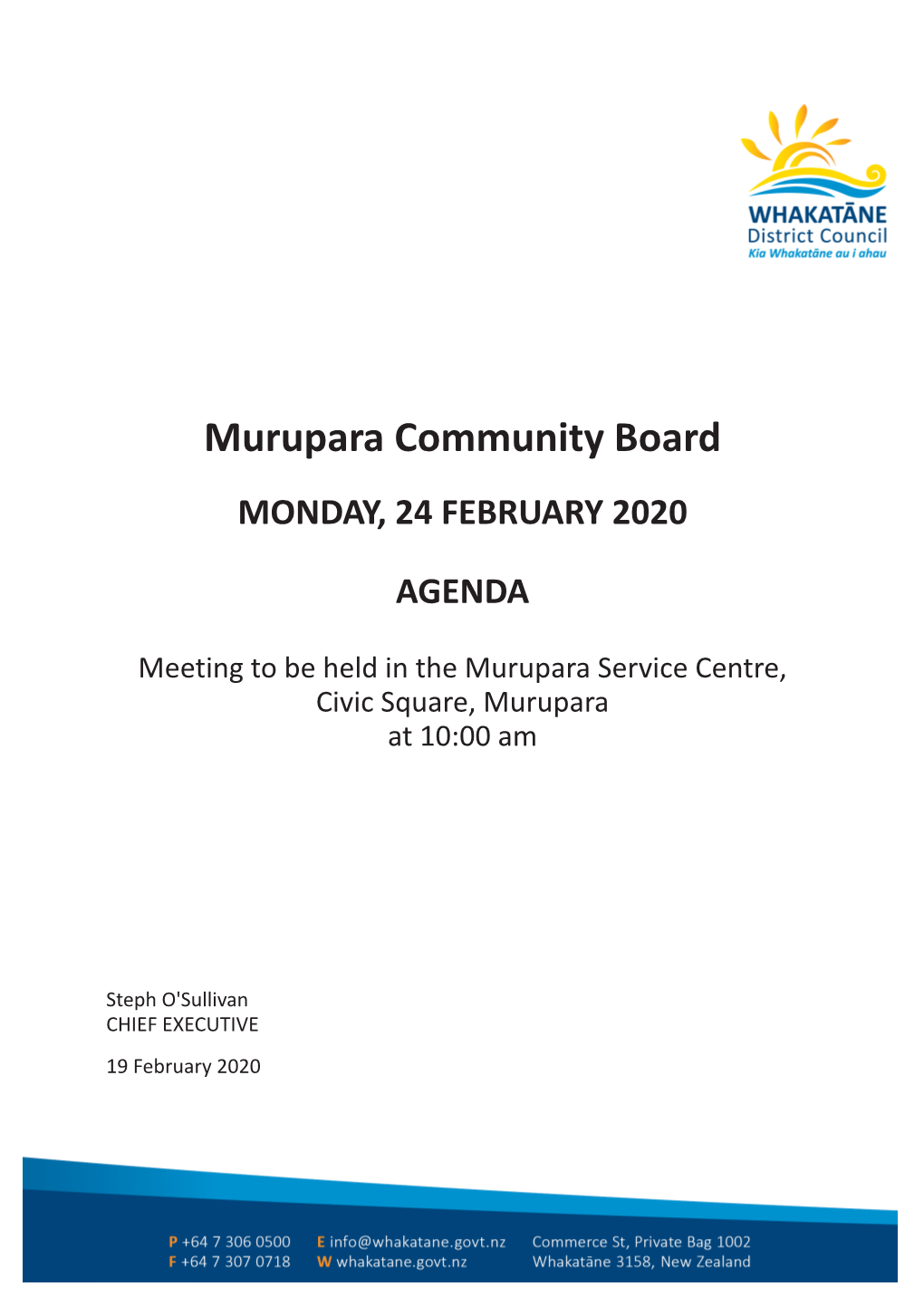 Murupara Community Board 24 February 2020