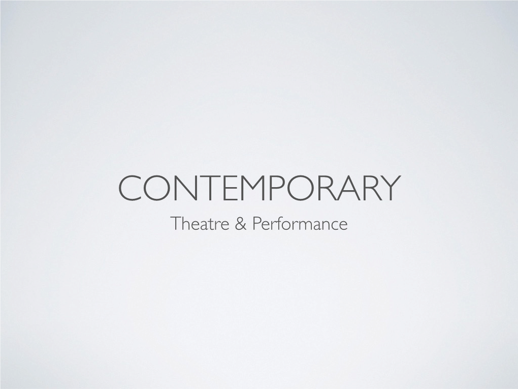 Theatre & Performance