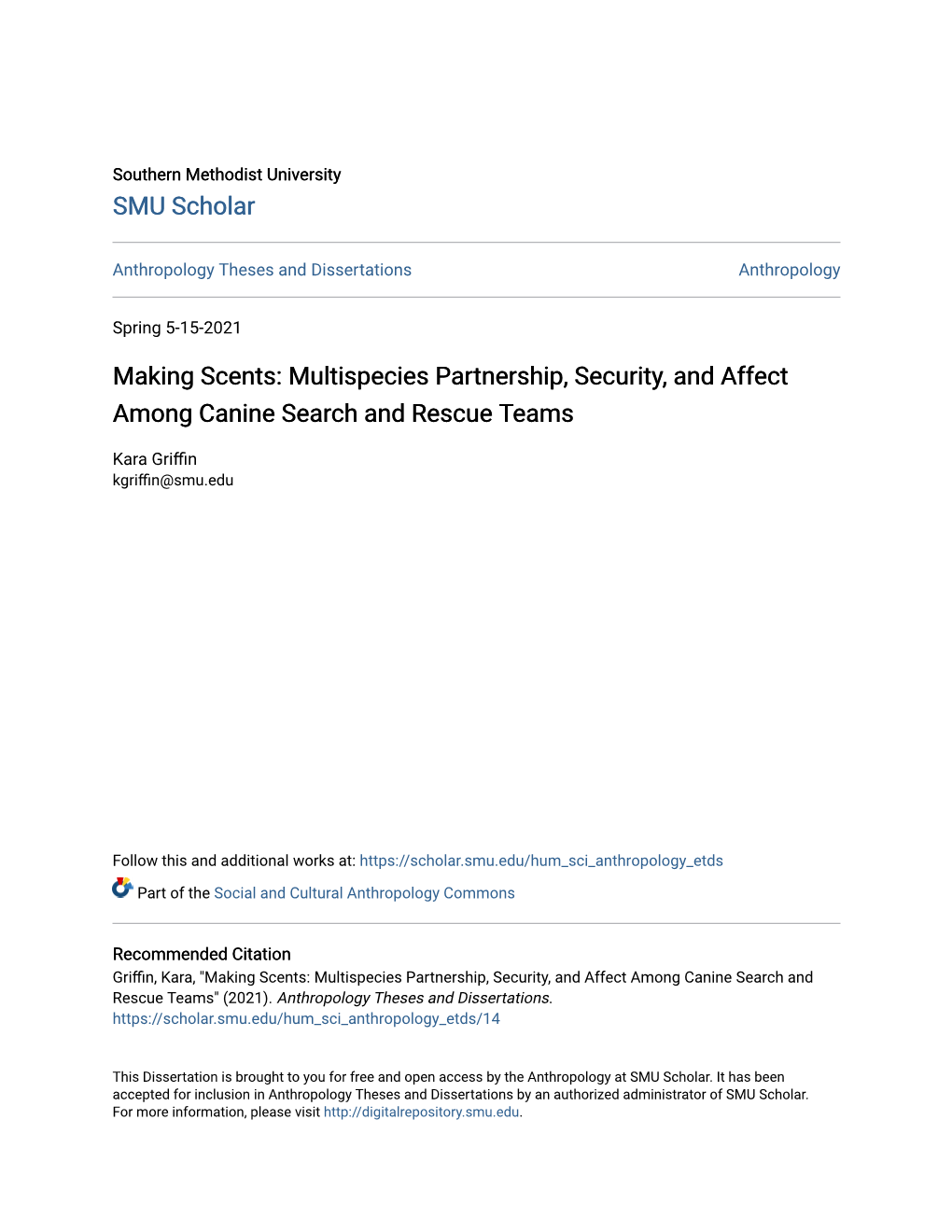 Multispecies Partnership, Security, and Affect Among Canine Search and Rescue Teams
