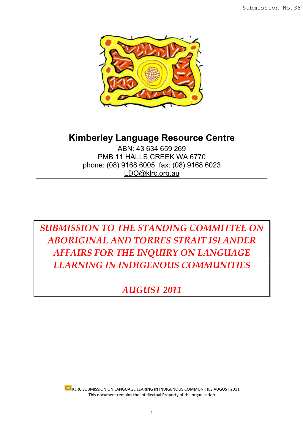 Kimberley Language Resource Centre Submission to the Senate