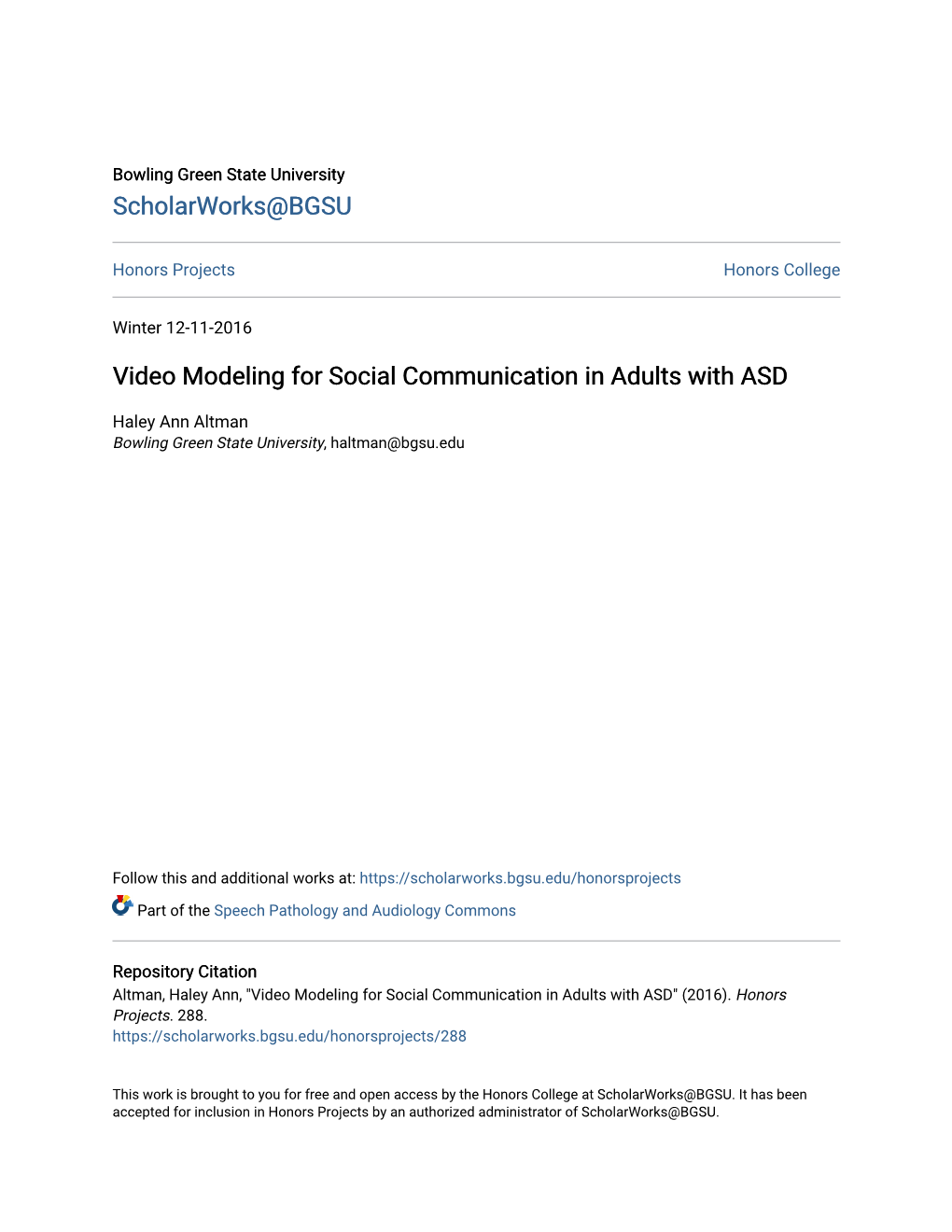 Video Modeling for Social Communication in Adults with ASD