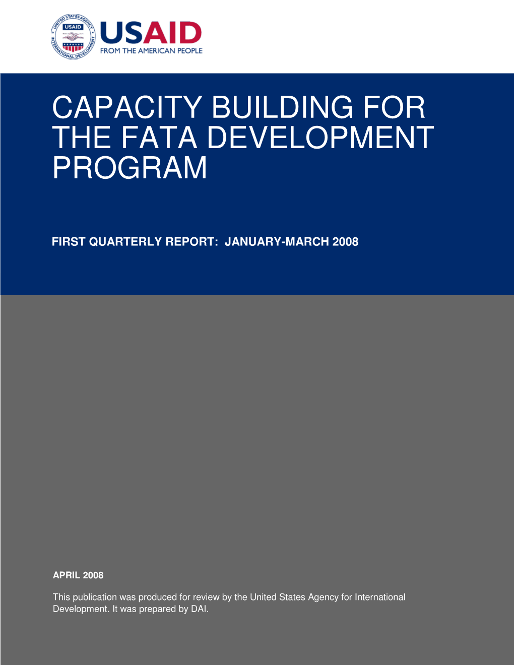 Capacity Building for the Fata Development Program