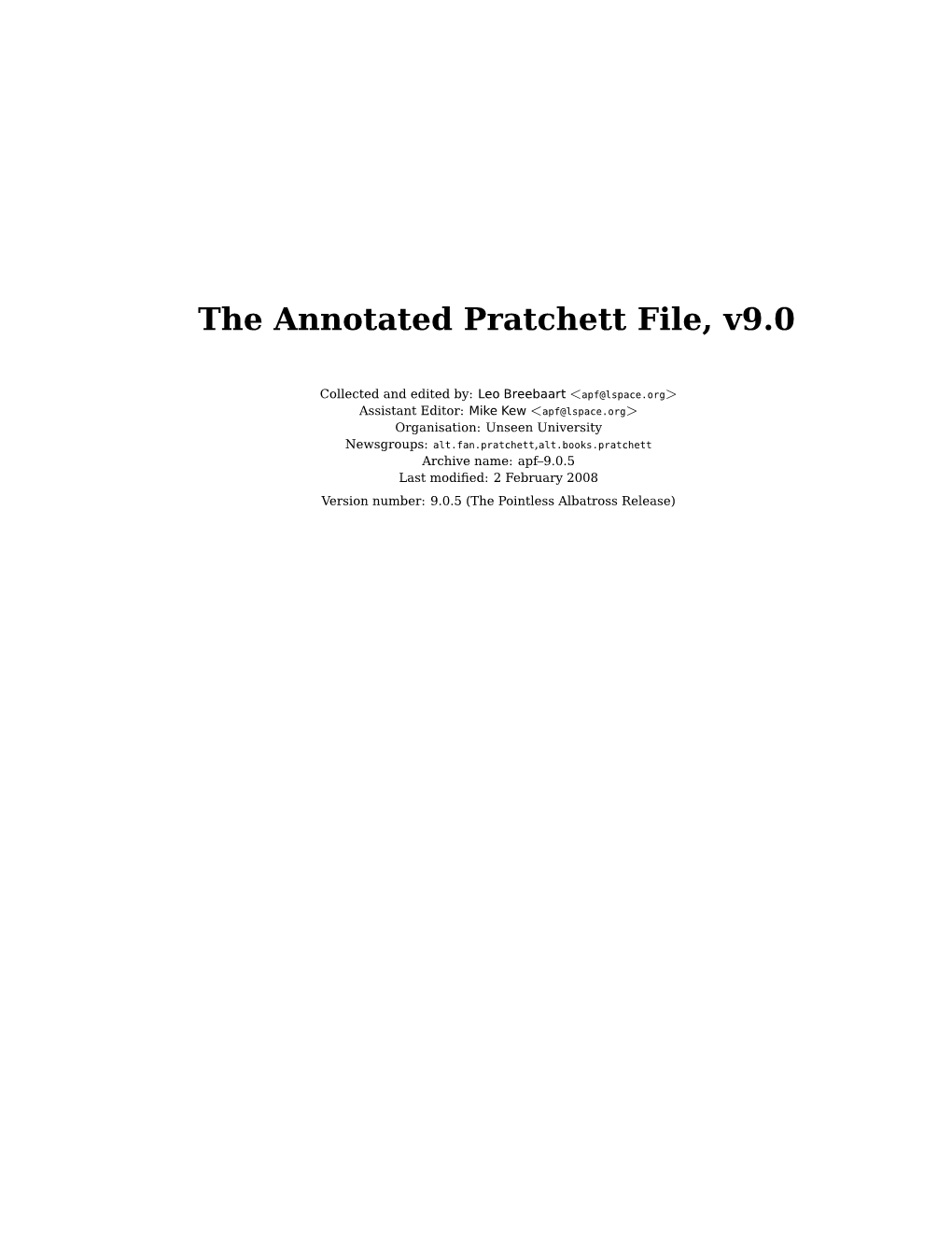 The Annotated Pratchett File, V9.0