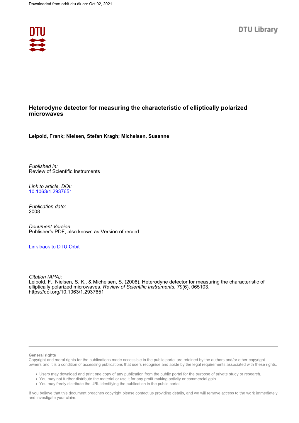 Heterodyne Detector for Measuring the Characteristic of Elliptically Polarized Microwaves