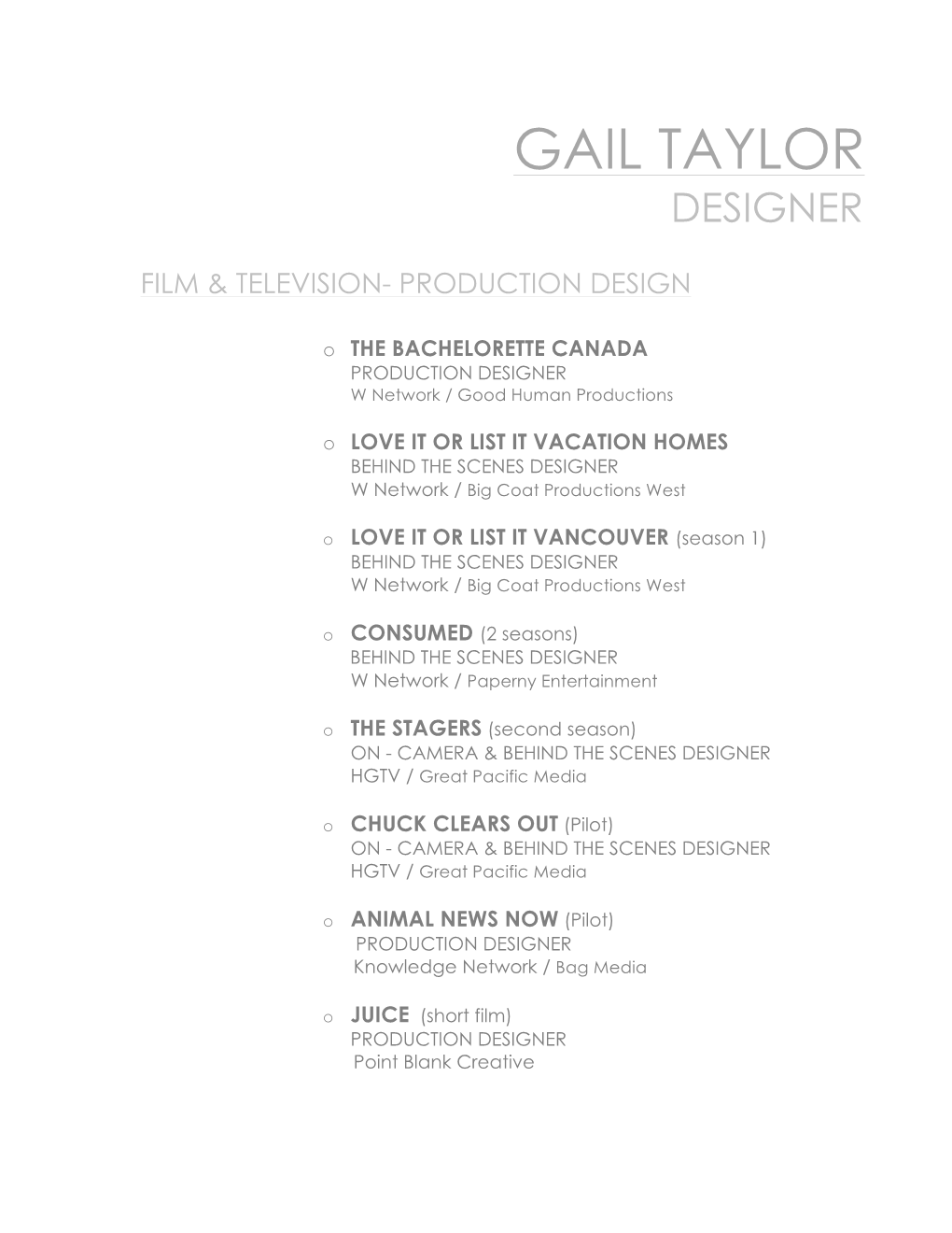 Gail Taylor CV